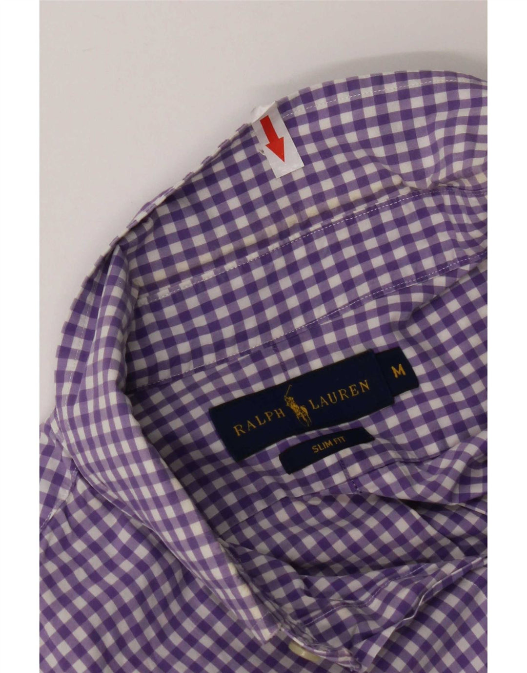 Ralph Lauren Mens Slim Fit Shirt Medium Purple Gingham Cotton