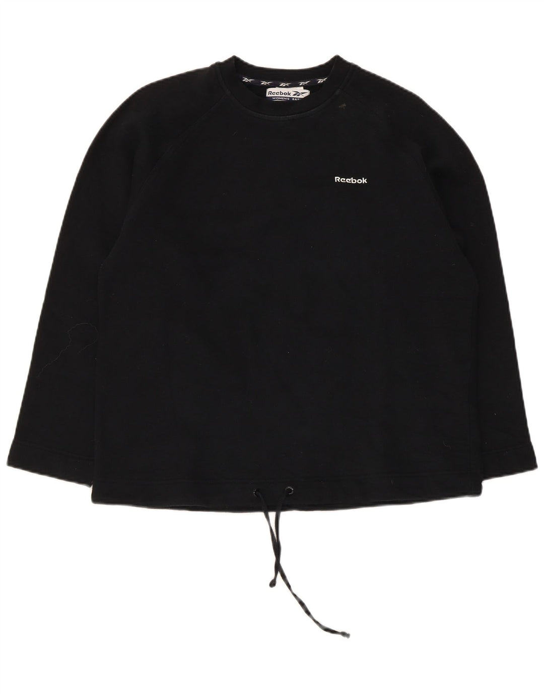 Reebok Womens Sweatshirt Jumper UK 12 Medium Black Cotton