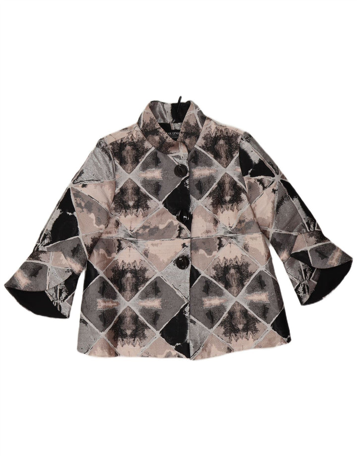 FRANK LYMAN Womens 3/4 Sleeve Blazer Jacket UK 10 Small Multicoloured