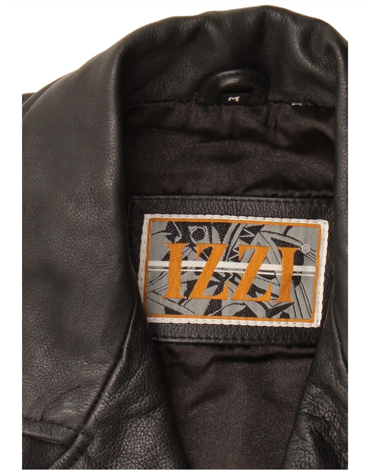 Izzi Womens Leather Jacket UK 14 Medium Black
