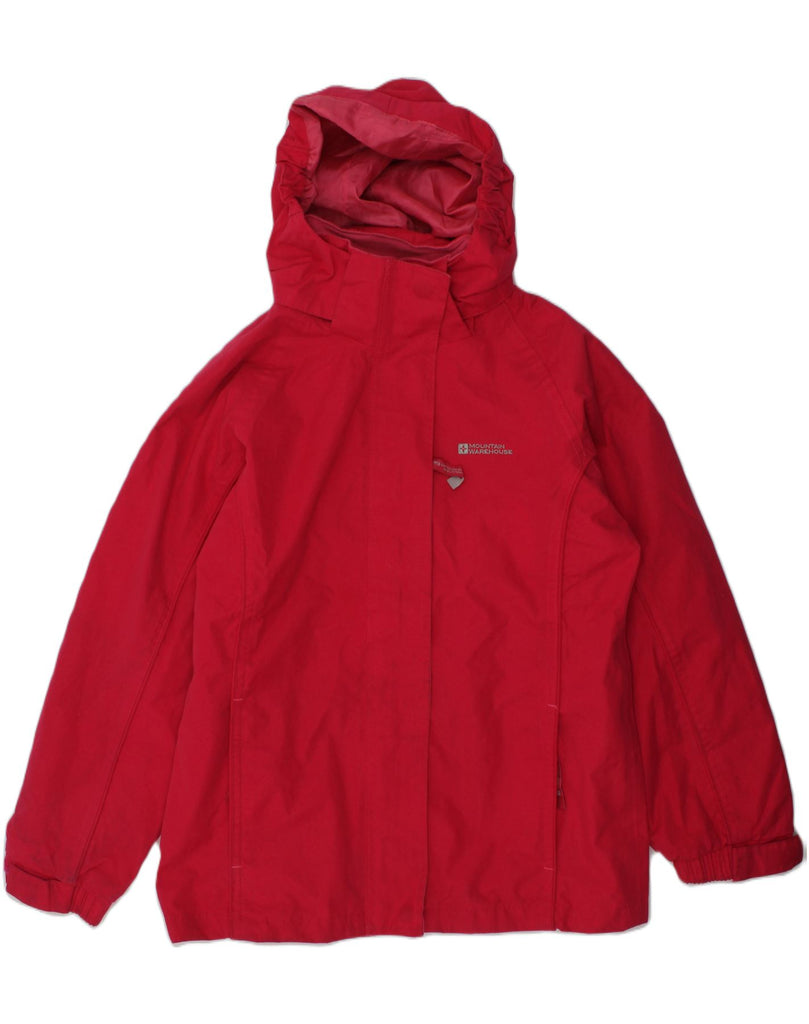 MOUNTAIN WAREHOUSE Girls Hooded Rain Jacket 9-10 Years Red Polyester | Vintage Mountain Warehouse | Thrift | Second-Hand Mountain Warehouse | Used Clothing | Messina Hembry 