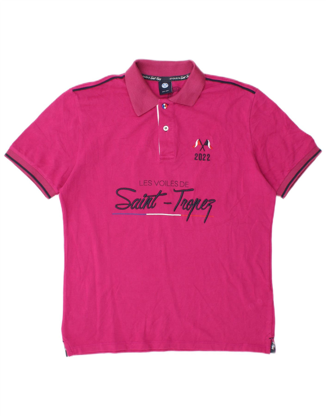 North Sails Mens Graphic Polo Shirt Small Pink Cotton