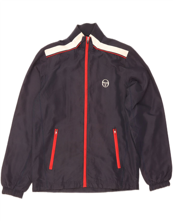 Sergio Tacchini Mens Tracksuit Top Jacket Medium Navy Blue Colourblock