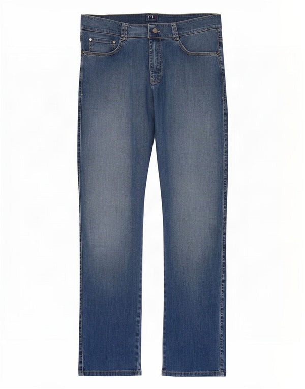 Trussardi Mens Straight Jeans IT 54 2XL W38 L33 Blue Cotton