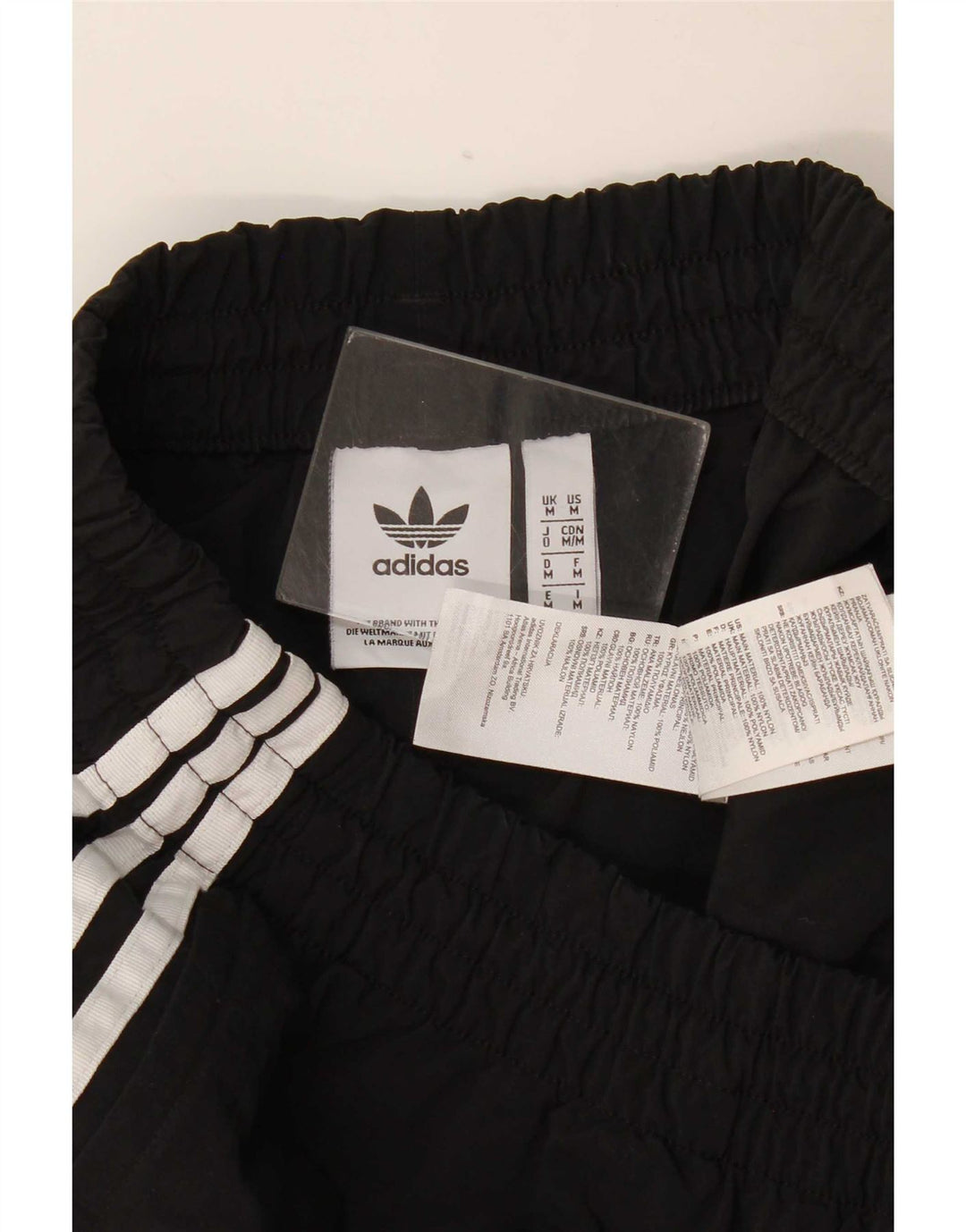 Adidas Mens Crop Tracksuit Trousers Joggers Medium Black Nylon