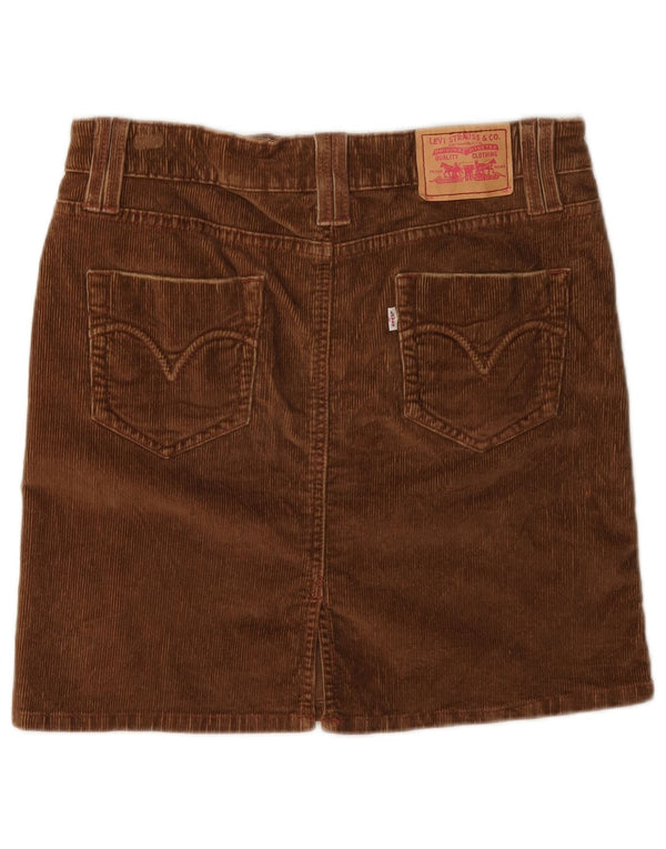 Levi's Womens Mini Corduroy Skirt US 3 Small W30 Brown Cotton