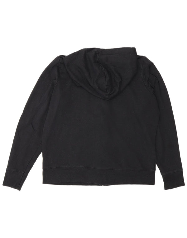 Marks & Spencer Womens Regular Fit Zip Hoodie Sweater UK 16 Large Black