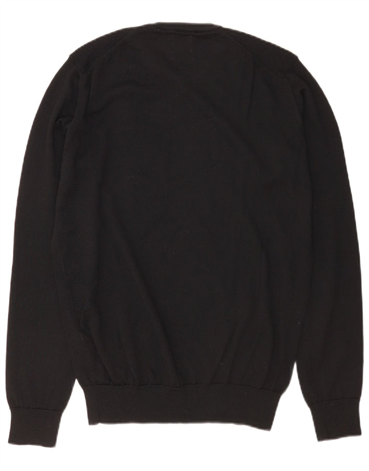 Zara Mens Crew Neck Jumper Sweater Small Black Wool