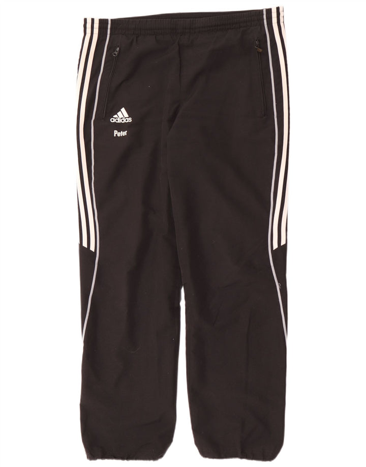Adidas Mens Tracksuit Trousers Medium Black Polyester Sports