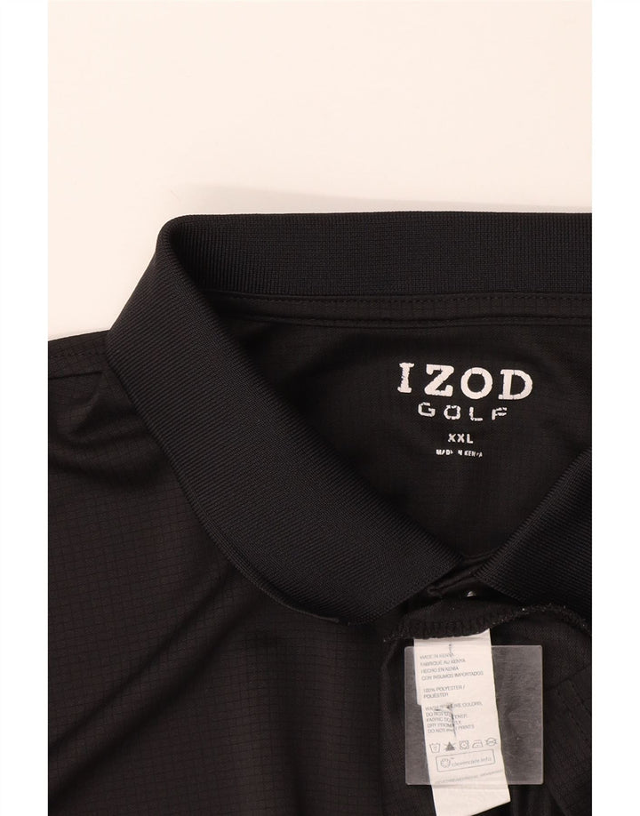 Izod Mens Polo Shirt 2XL Black Polyester