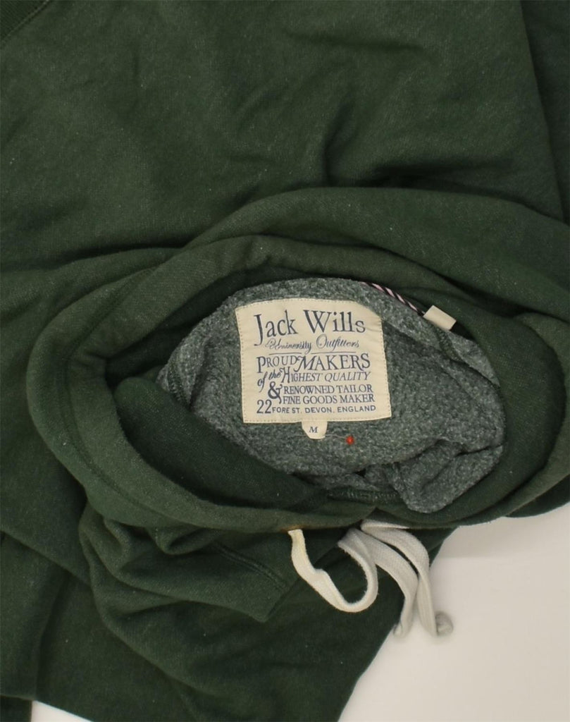 JACK WILLS Mens Graphic Hoodie Jumper Medium Green Cotton | Vintage Jack Wills | Thrift | Second-Hand Jack Wills | Used Clothing | Messina Hembry 