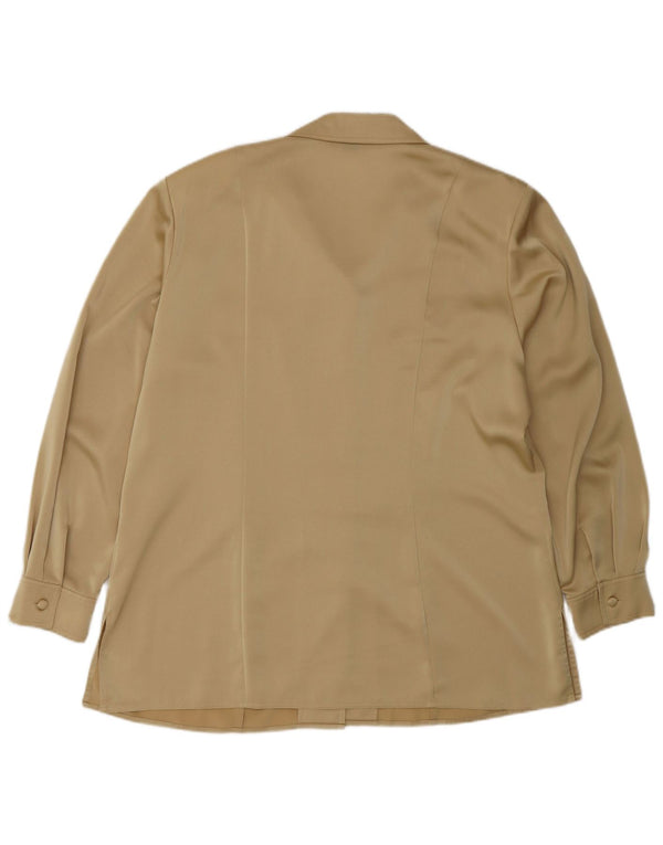 Viyella Womens Shirt Blouse UK 16 Large Gold Polyester