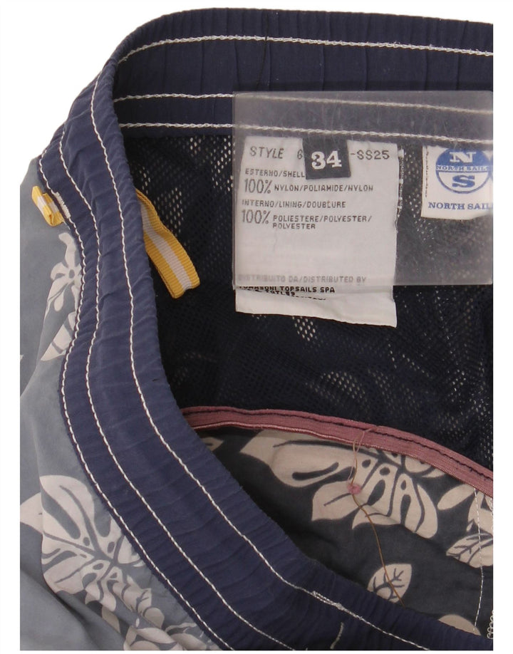 North Sails Mens Swimming Shorts Large Grey Floral Nylon