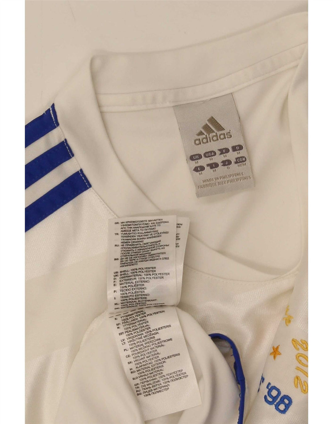 Adidas Mens Climalite T-Shirt Top Medium White Pinstripe Polyester