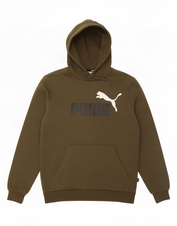 Puma Mens Graphic Hoodie Jumper Small Khaki Cotton