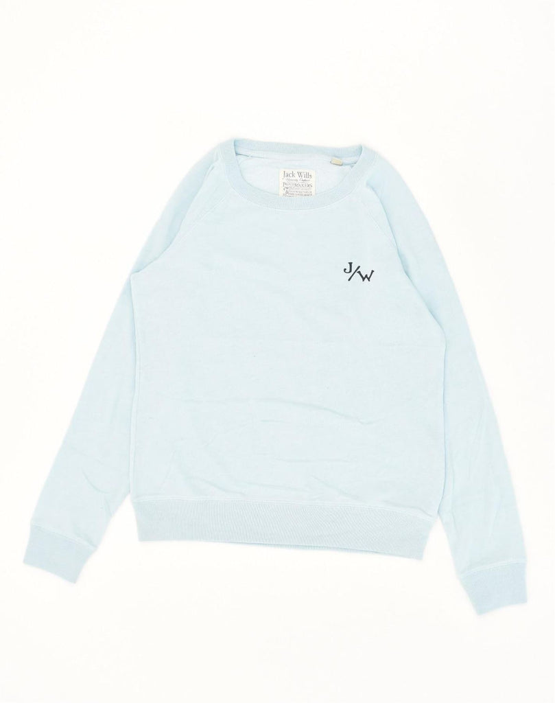 JACK WILLS Womens Sweatshirt Jumper UK 12 Medium  Blue Cotton | Vintage Jack Wills | Thrift | Second-Hand Jack Wills | Used Clothing | Messina Hembry 