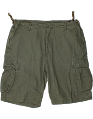 BRANDIT Mens Cargo Shorts 4XL W48 Green Check Cotton