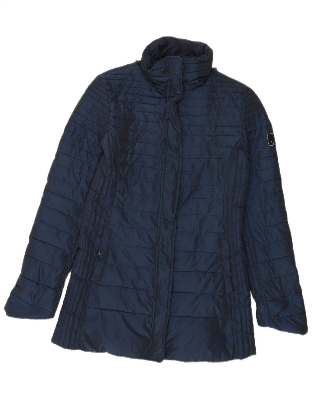 Armani Jeans Womens Padded Coat EU 42 Large Navy Blue Polyester