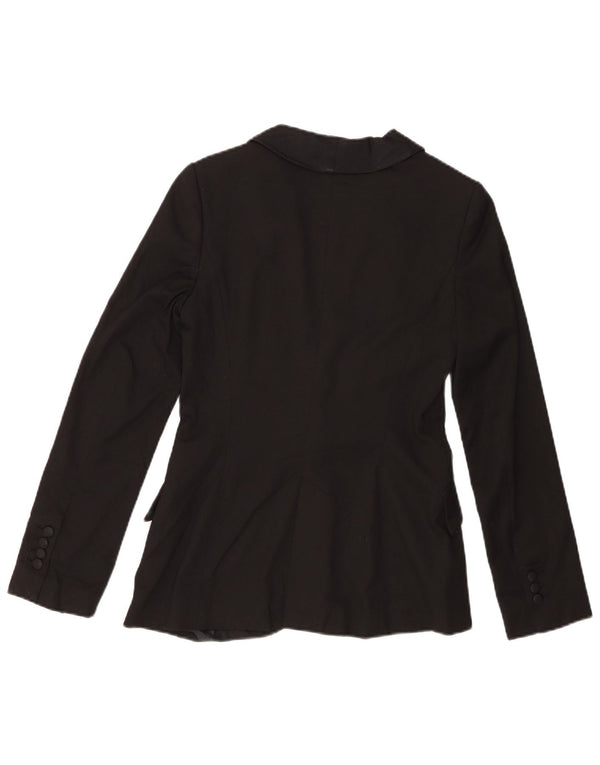 Zara Womens 1 Button Blazer Jacket UK 8 Small Black Polyester