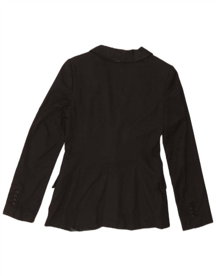 Zara Womens 1 Button Blazer Jacket UK 8 Small Black Polyester