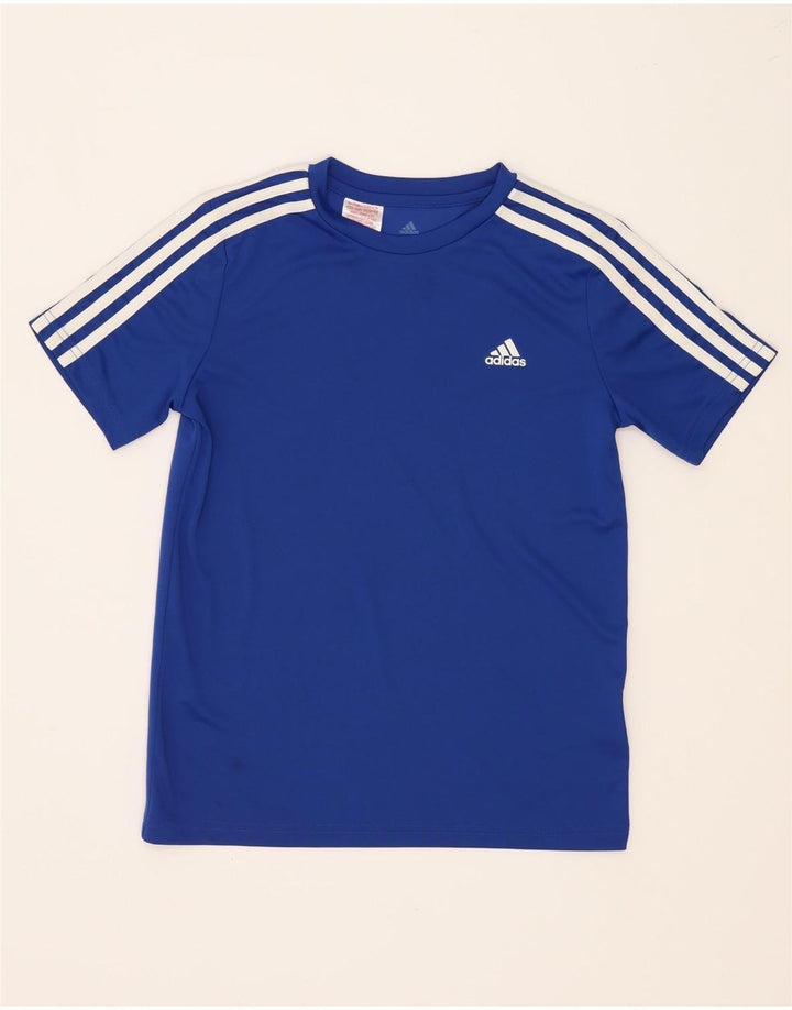 Adidas Boys Aeroready T-Shirt Top 11-12 Years Blue Polyester
