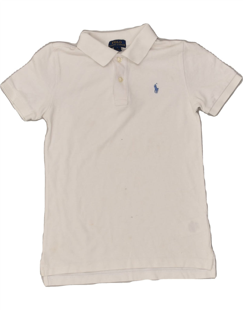 POLO RALPH LAUREN Boys Polo Shirt 6-7 Years White Cotton | Vintage Polo Ralph Lauren | Thrift | Second-Hand Polo Ralph Lauren | Used Clothing | Messina Hembry 