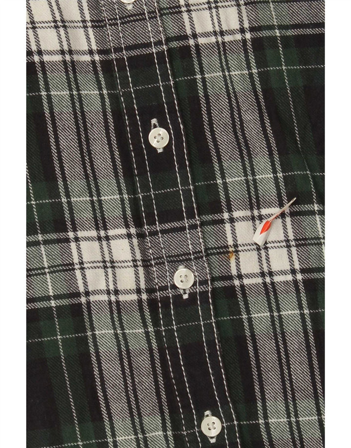 PEPE Jeans Womens Flannel Shirt UK 14 Medium Green Check Cotton