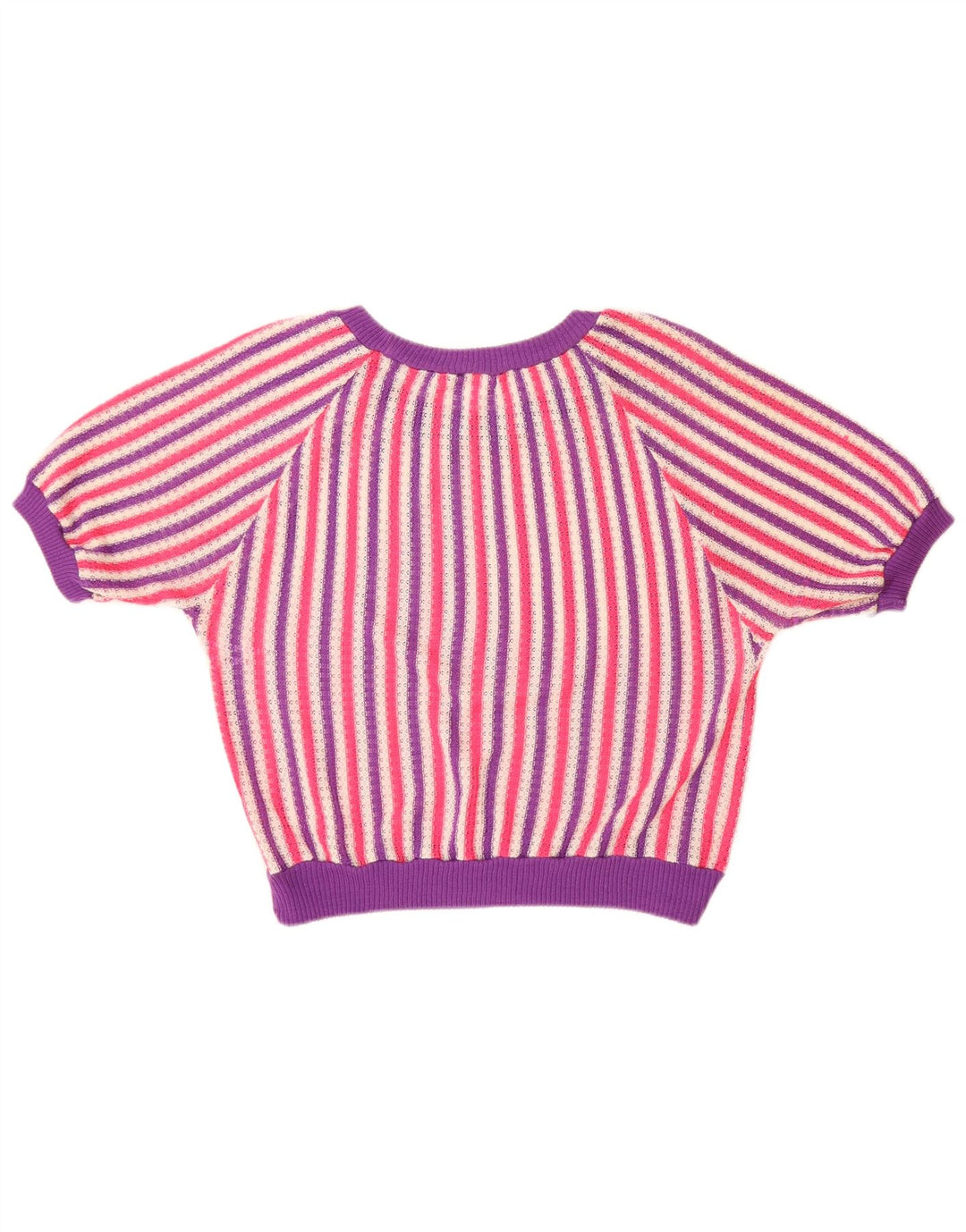 VINTAGE Womens Boat Neck Jumper Sweater UK 14 Large Multicoloured Striped