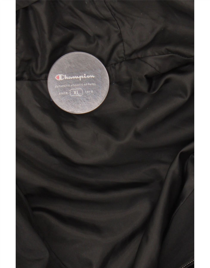 CHAMPION Mens Hooded Windbreaker Jacket UK 42 XL Black