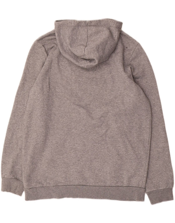Puma Mens Graphic Hoodie Jumper Medium Grey Flecked Cotton