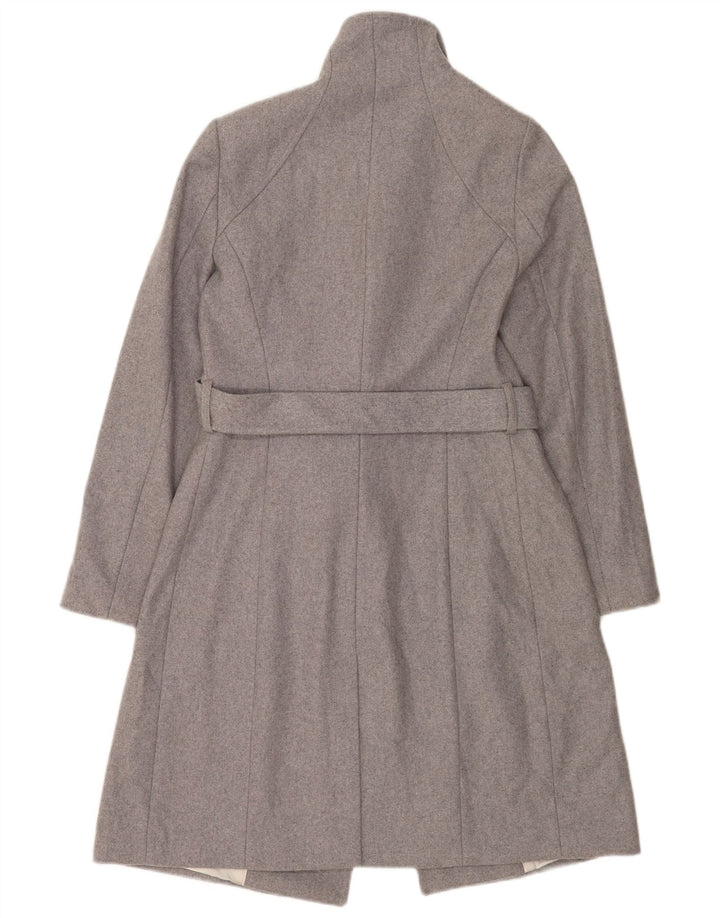 Ted Baker Womens Overcoat Size 2 Small Grey Wool
