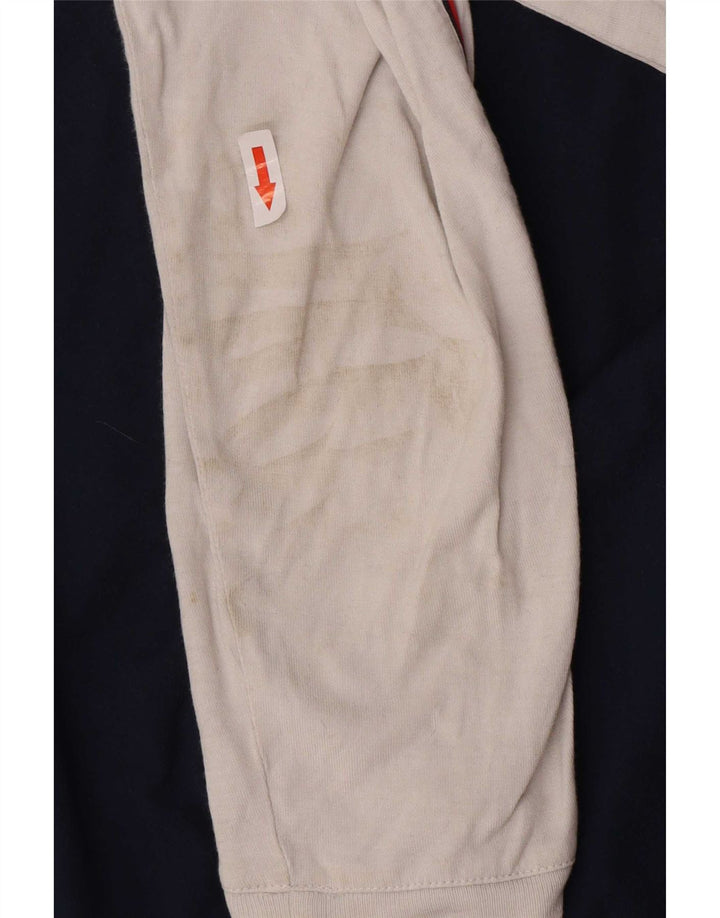 Nike Mens Top Long Sleeve UK 42/44 Large Navy Blue Colourblock