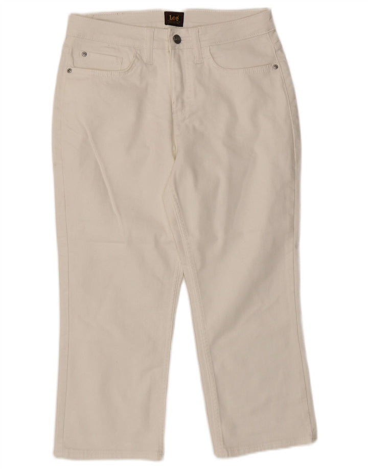 Lee Womens Capri Jeans US 8 Medium W30 L21 White Cotton
