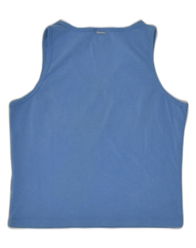 CHAMPION Womens Slim Vest Top UK 18 XL Blue Cotton | Vintage Champion | Thrift | Second-Hand Champion | Used Clothing | Messina Hembry 