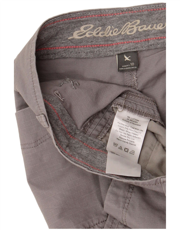 Eddie Bauer Womens Cropped Trousers US 10 Large W34 L24 Grey Cotton