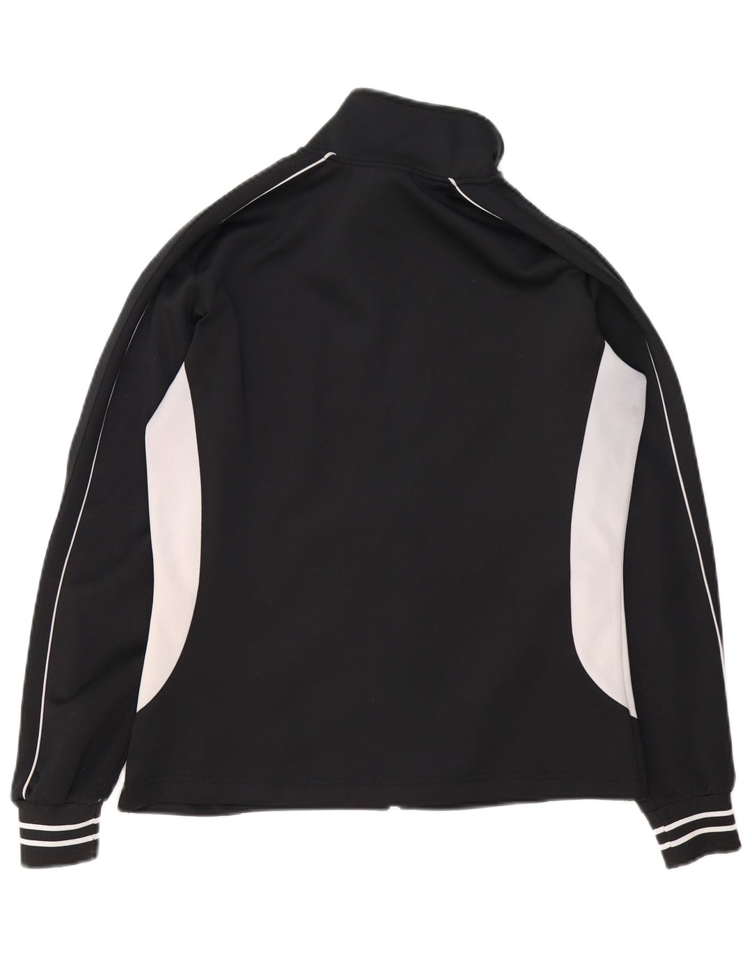 Asics Womens Tracksuit Top Jacket UK 14 Medium Black Colourblock Polyester