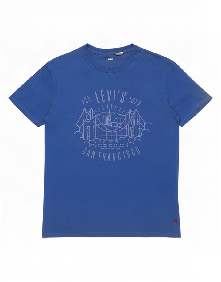Levi's Mens Graphic T-Shirt Top Medium Blue Cotton
