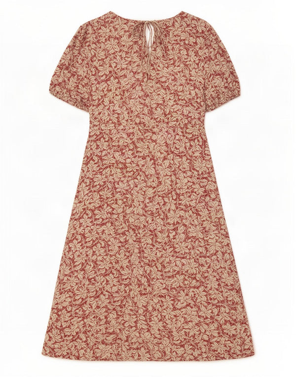 Marks & Spencer Womens Maxi Dress UK 8 Small Red Floral Viscose