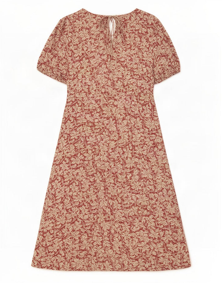 Marks & Spencer Womens Maxi Dress UK 8 Small Red Floral Viscose