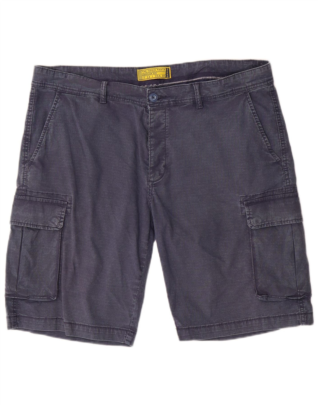 Vintage Mens Regular Fit Cargo Shorts W38 XL Navy Blue Cotton