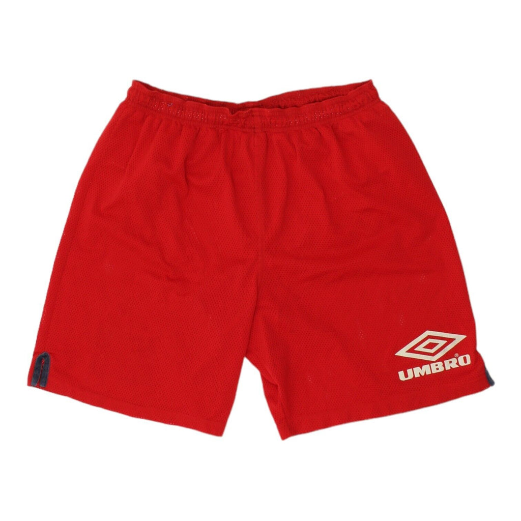 Umbro Pro Training Mens Red Polyester Mesh Shorts | Vintage 90s Sportswear VTG | Vintage Messina Hembry | Thrift | Second-Hand Messina Hembry | Used Clothing | Messina Hembry 