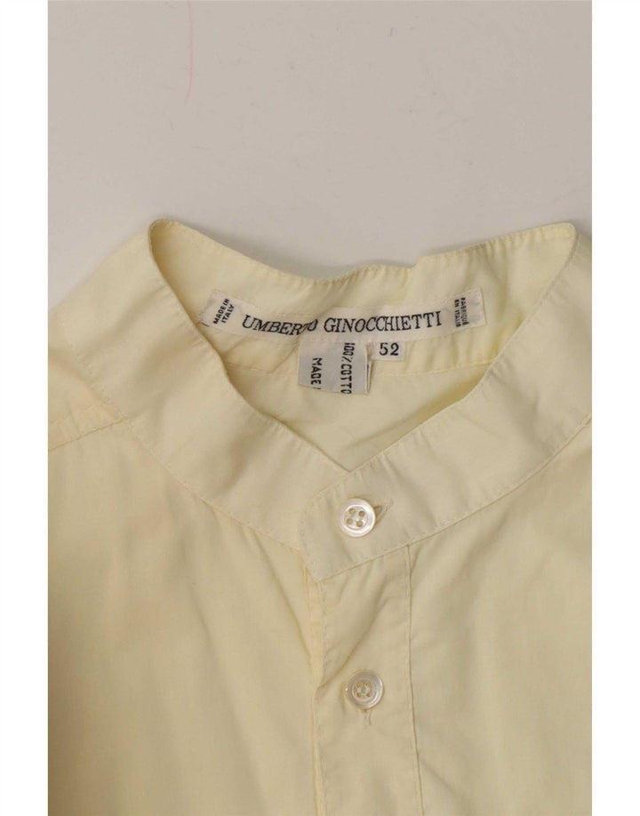 Umberto Ginocchietti Mens Short Sleeve Pullover Shirt IT 52 Large Yellow