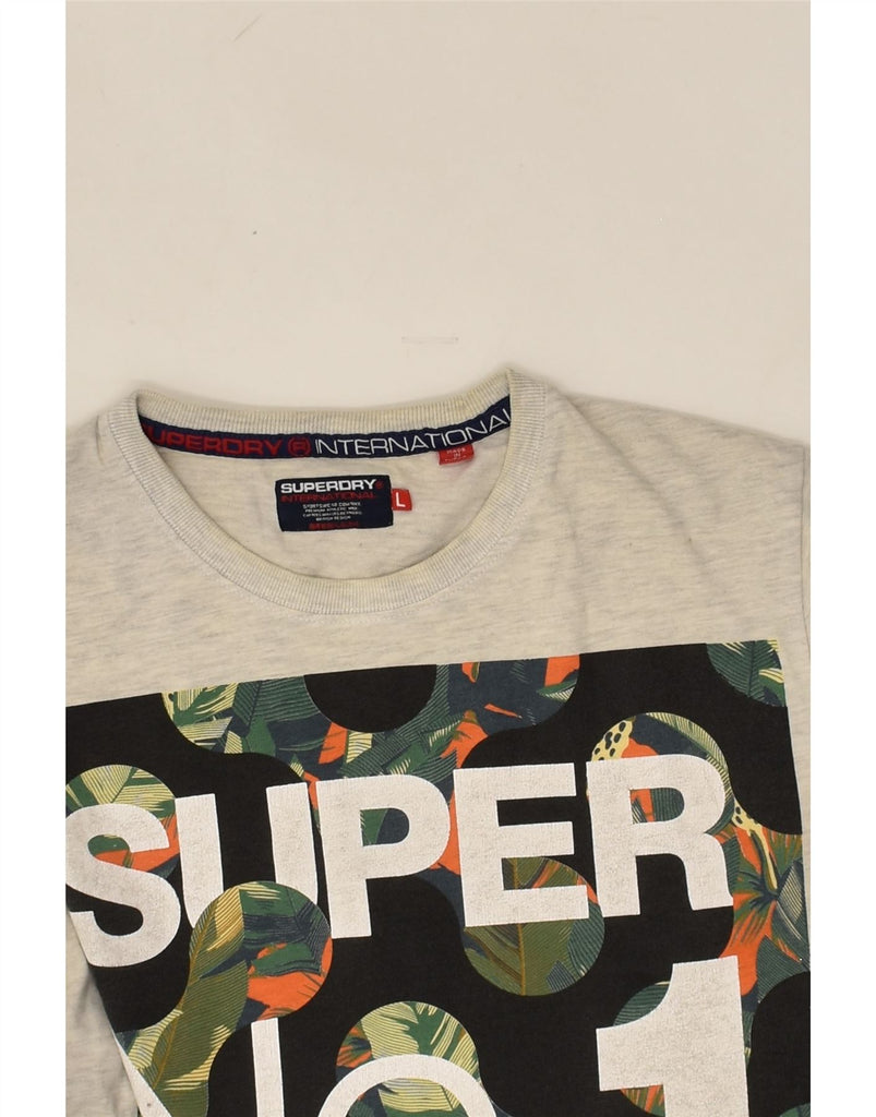 SUPERDRY Mens Graphic T-Shirt Top Large Grey Cotton | Vintage Superdry | Thrift | Second-Hand Superdry | Used Clothing | Messina Hembry 