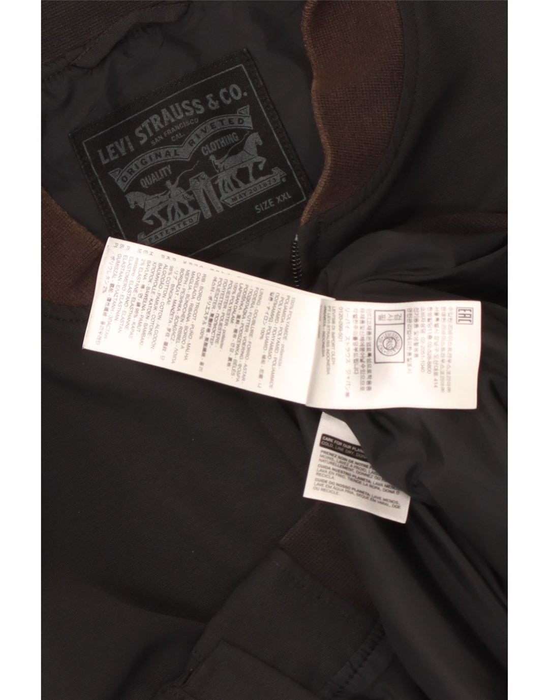 Levi's Mens Bomber Jacket UK 44 2XL Black Polyamide