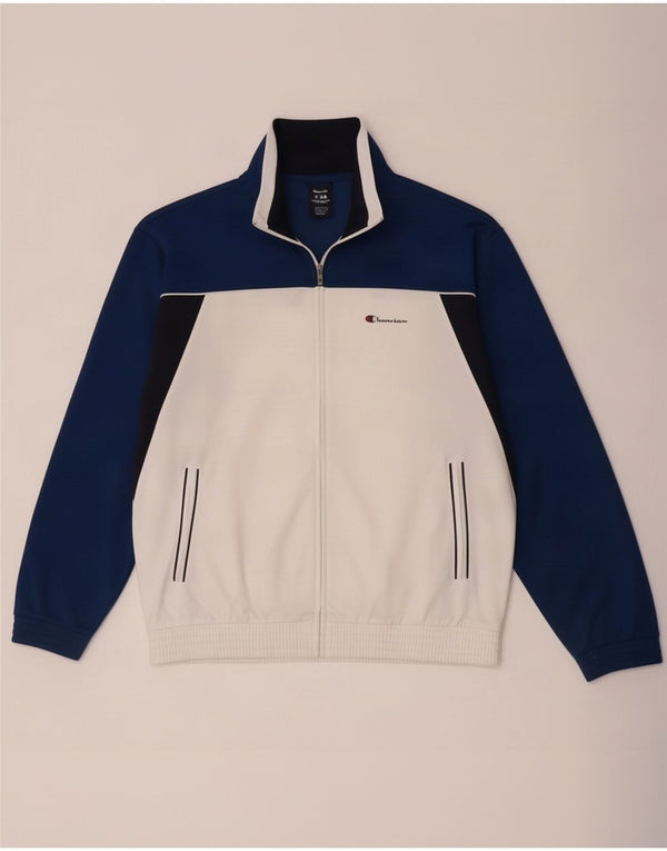 Champion Mens Tracksuit Top Jacket Medium White Colourblock Polyester