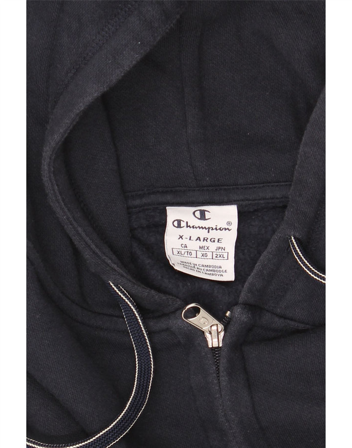 Champion Mens Zip Hoodie Sweater XL Navy Blue