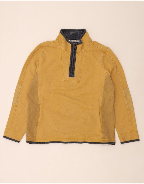 Fat Face Mens Zip Neck Sweatshirt Jumper 2XL Yellow Cotton