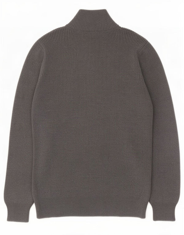 Calvin Klein Jeans Womens Zip Neck Jumper Sweater UK 18 XL Grey Cotton