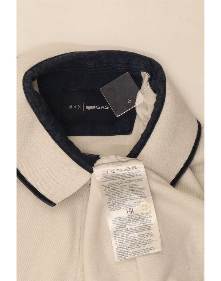 Gas Mens Polo Shirt XL White Cotton