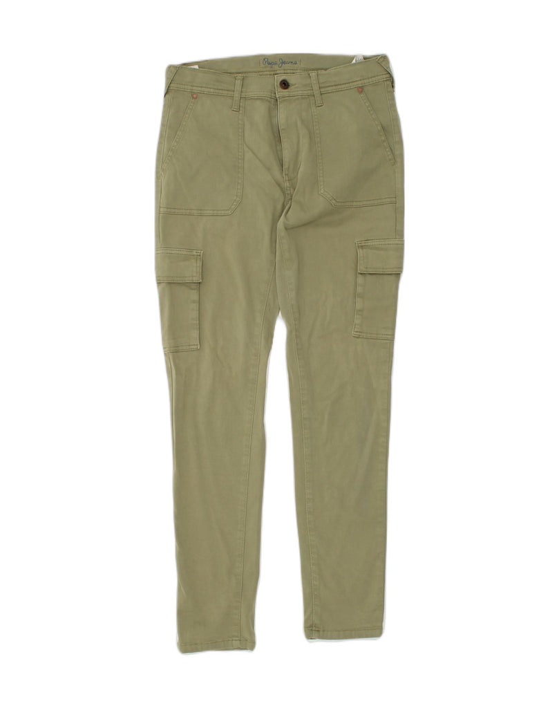 PEPE JEANS Womens Skinny Cargo Trousers UK 16 Large W32 L30 Khaki Cotton | Vintage PEPE Jeans | Thrift | Second-Hand PEPE Jeans | Used Clothing | Messina Hembry 